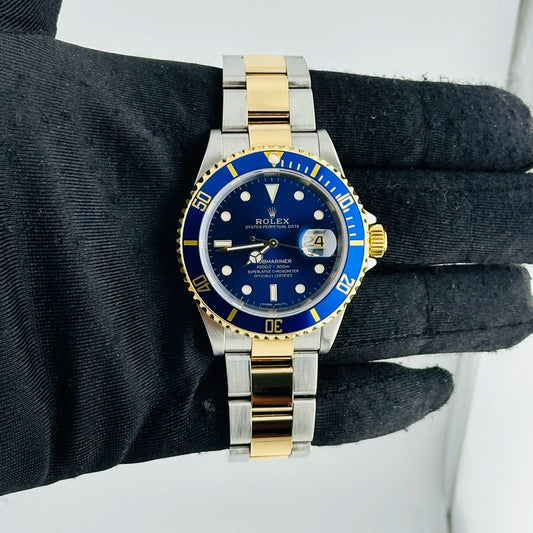 Rolex Submariner Blue Dial on Oyster Ref 16613 with Card Old Green 2007