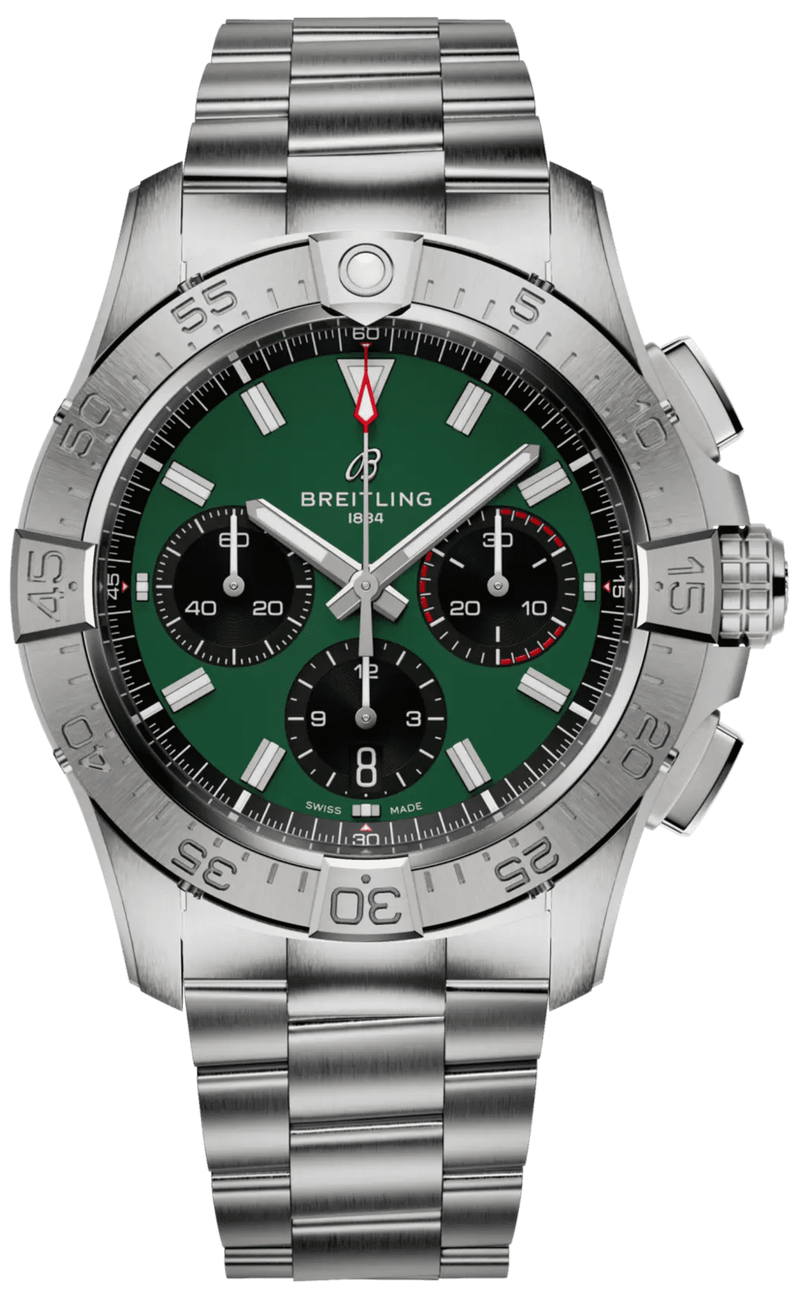 Breitling Avenger B01 Chronograph Green Dial on Steel Ref. AB0146101L1A1 Card 2026