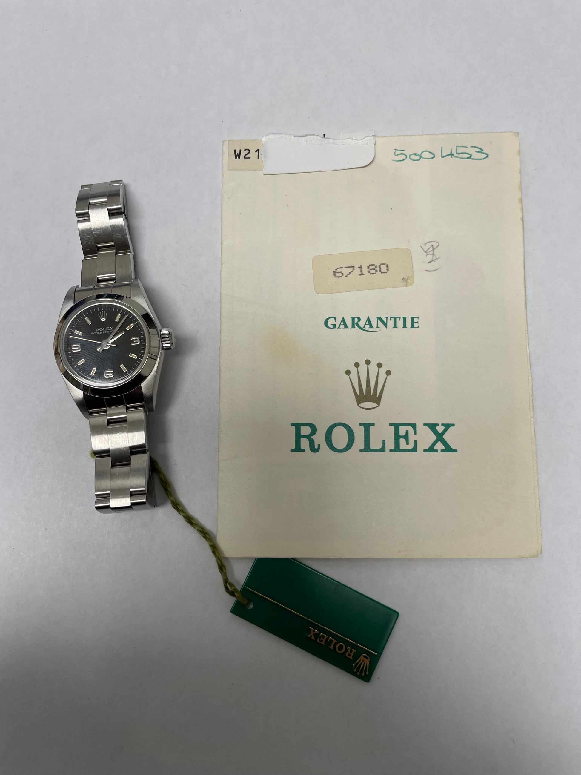 Rolex Oyster Perpetual Black Dial on Oyster Ref. 67180 Papers 1995 — view 5