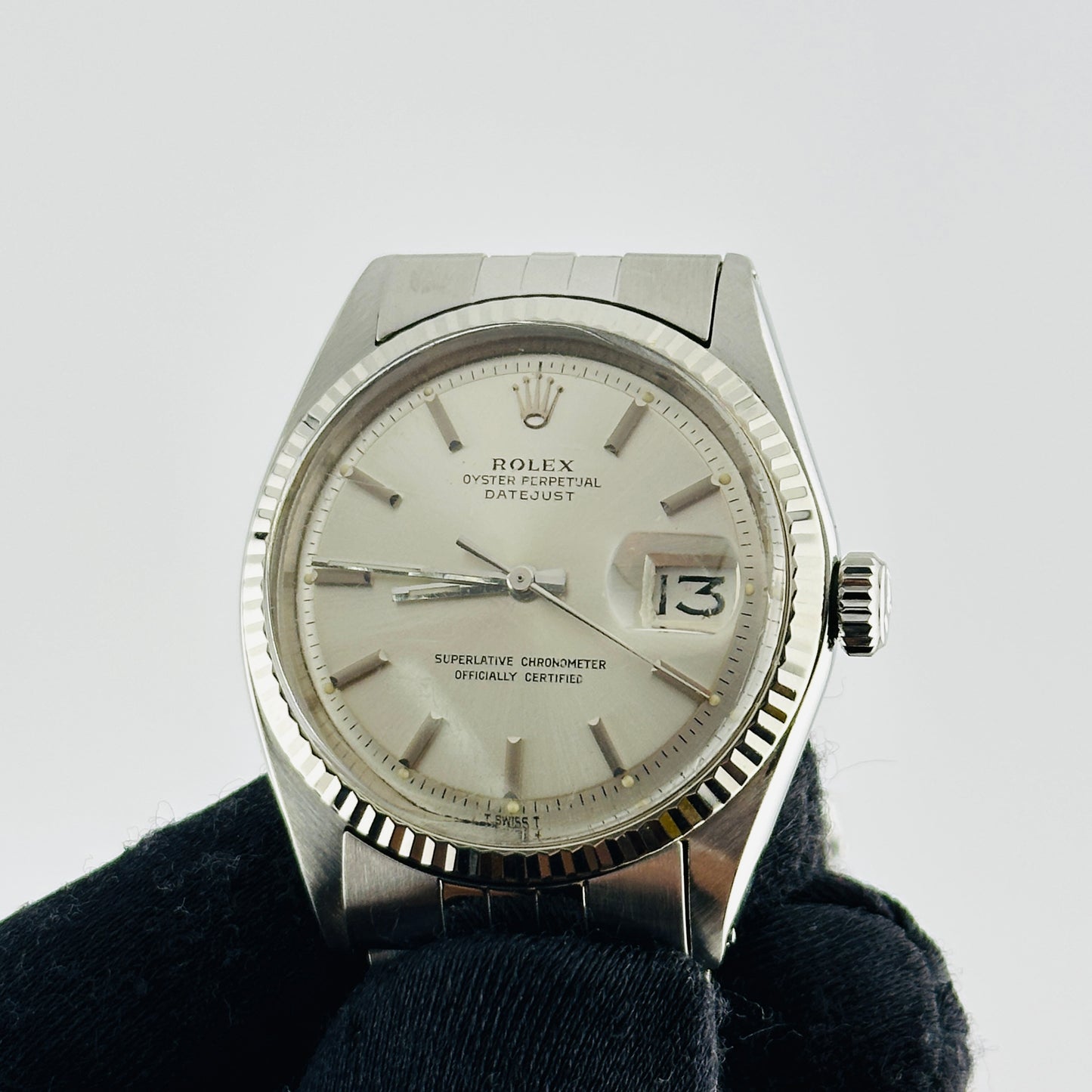 Rolex Datejust Silver Stick Dial on D Link Jubilee Bracelet Ref. 1601/4 1971 — view 3