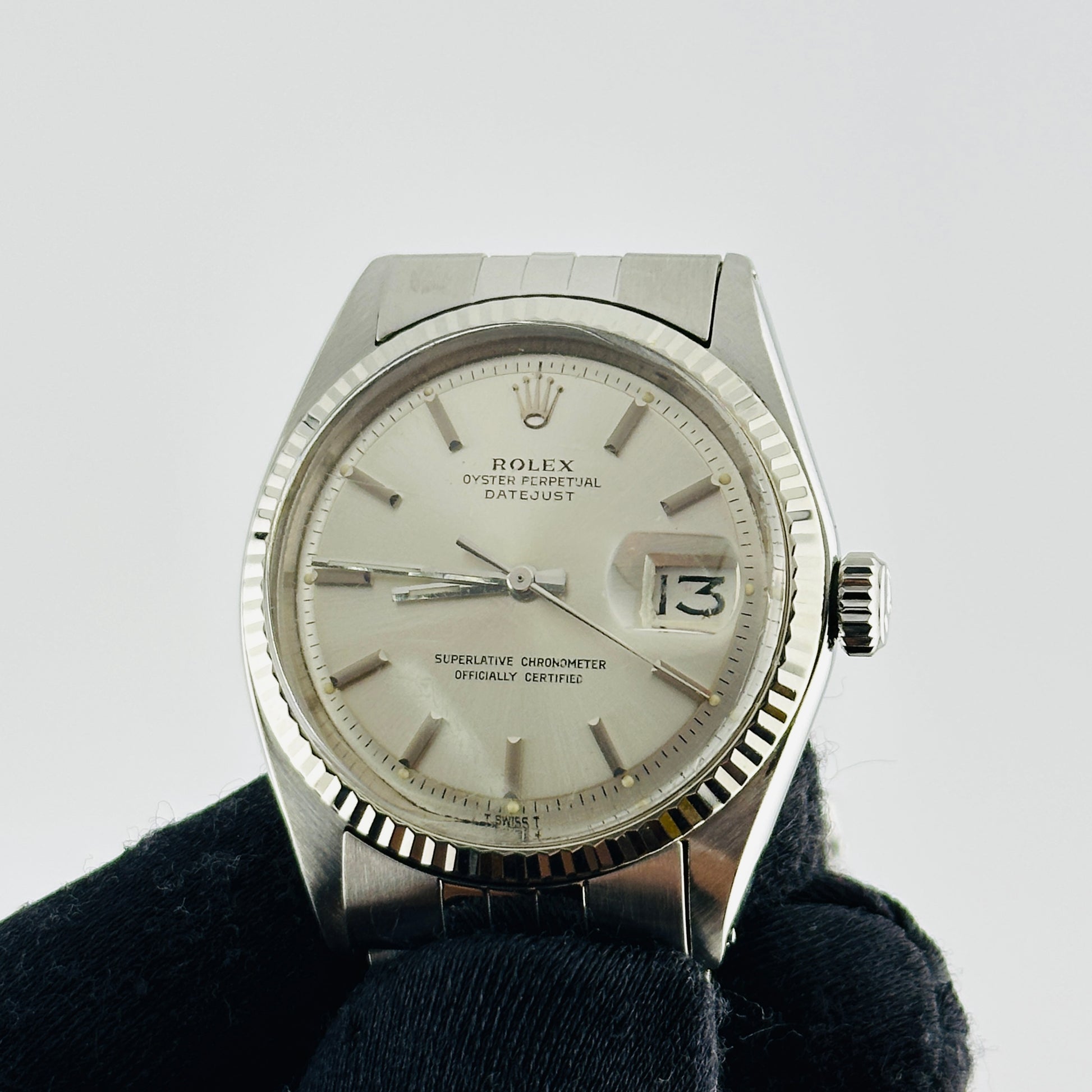 Rolex Datejust Silver Stick Dial on D Link Jubilee Bracelet Ref. 1601/4 1971 — view 3