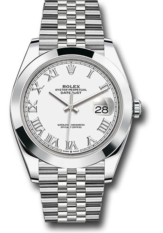 Rolex Datejust White Roman Dial on Jubilee Ref 126300 with New Style Card Green 2022