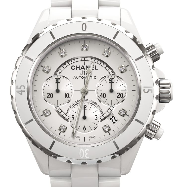 Chanel J12 Chronograph White Dial on Ceramic And Steel Bracelet Ref. H2009