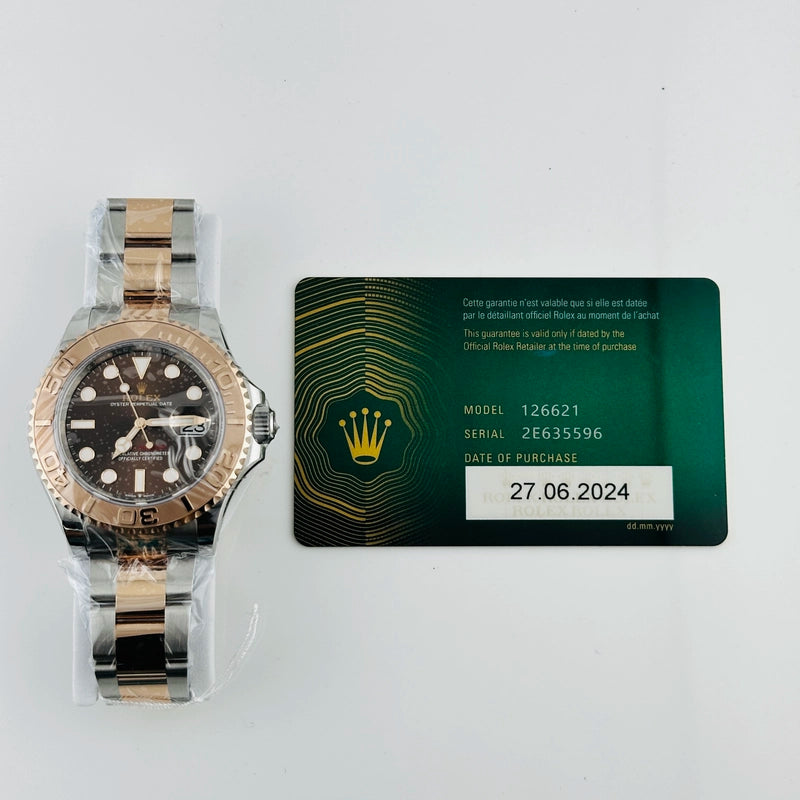 Rolex Yacht-Master Chocolate Dial on Oyster Ref 126621 with New Style Card Green 2024