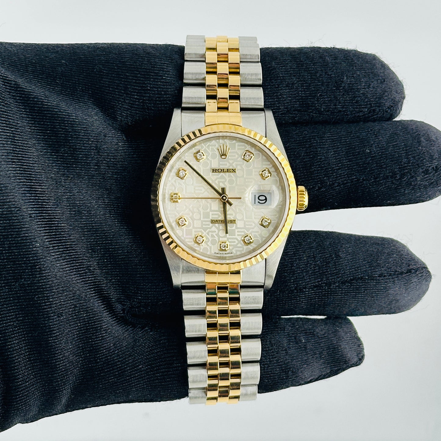 Rolex Datejust Anniversary Factory Diamond Dial Dial on D Link Jubilee Ref. 16233 Papers 2002 — view 2