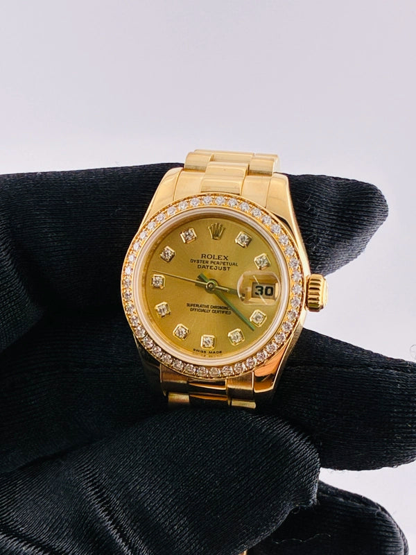 Rolex Datejust Lady President Champagne Diamond Dial on President Ref 179138