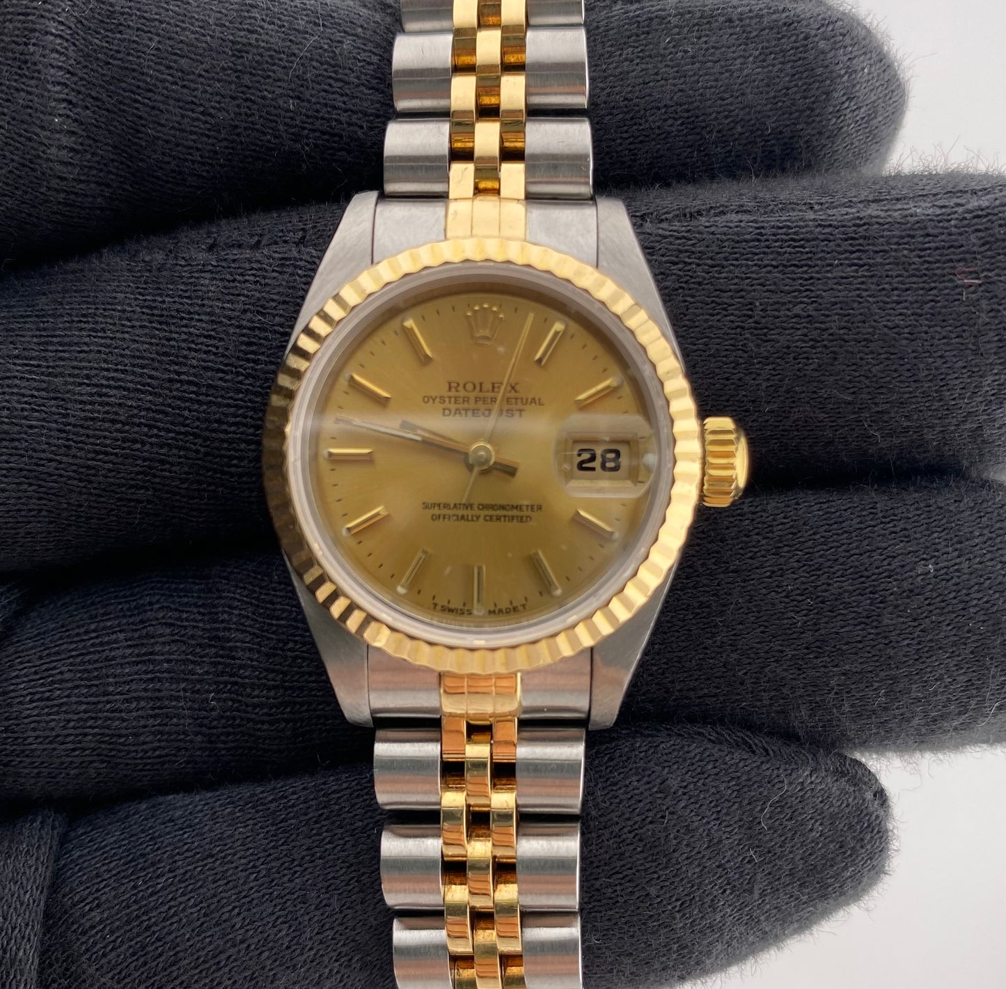 Rolex Datejust Lady Champagne Stick Dial on D Link Jubilee Ref. 69173 1995 — view 2