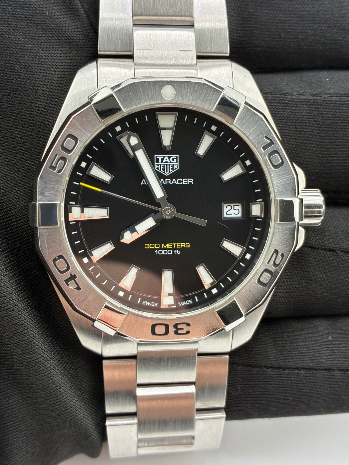 Tag Heuer Aquaracer 300m Black Dial on Silver Ref. WBD1110.BA0928 — view 2