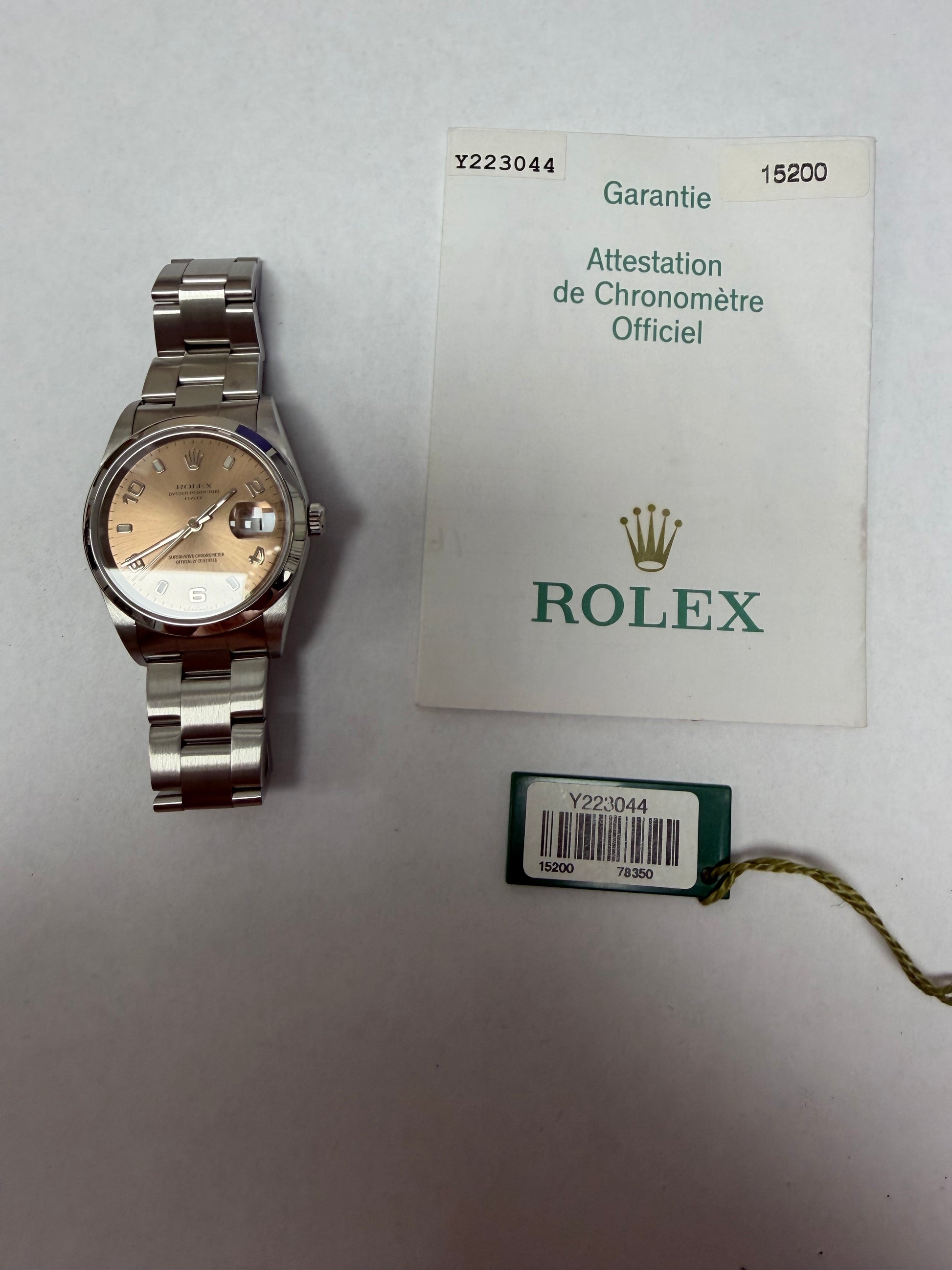 Rolex Oyster Perpetual Date Pink Dial on Oyster Ref. 15200 Papers 2003 — view 5