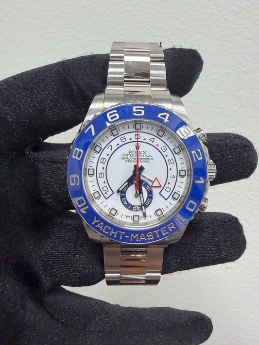 Rolex Yacht-Master II Matt White Dial on Oyster Ref 116680 with New Style Card White 2015