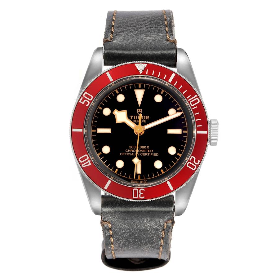 Tudor Black Bay Heritage Burgundy Black Dial on Leather Band Ref. M79230