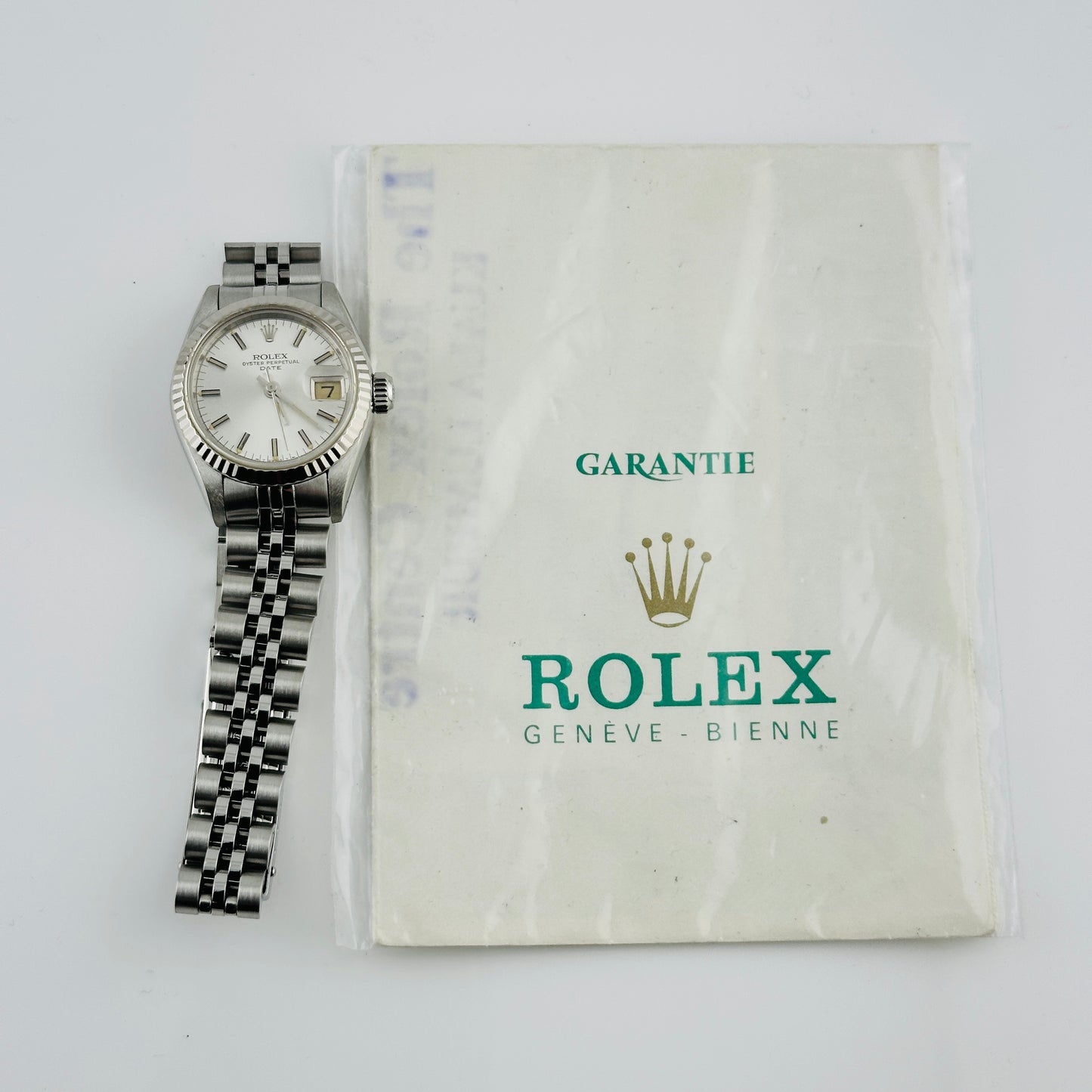 Rolex Datejust Lady Silver Stick Dial on Jubilee Ref. 69174 Papers 1985 — view 5