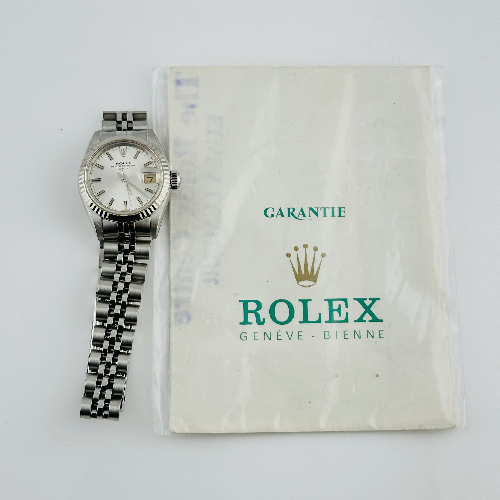 Rolex Datejust Lady Silver Stick Dial on Jubilee Ref. 69174 Papers 1985 — view 5