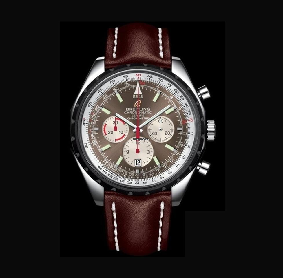 Breitling Chrono-Matic Brown Dial on Leather Band Ref. A14360 Papers 2010