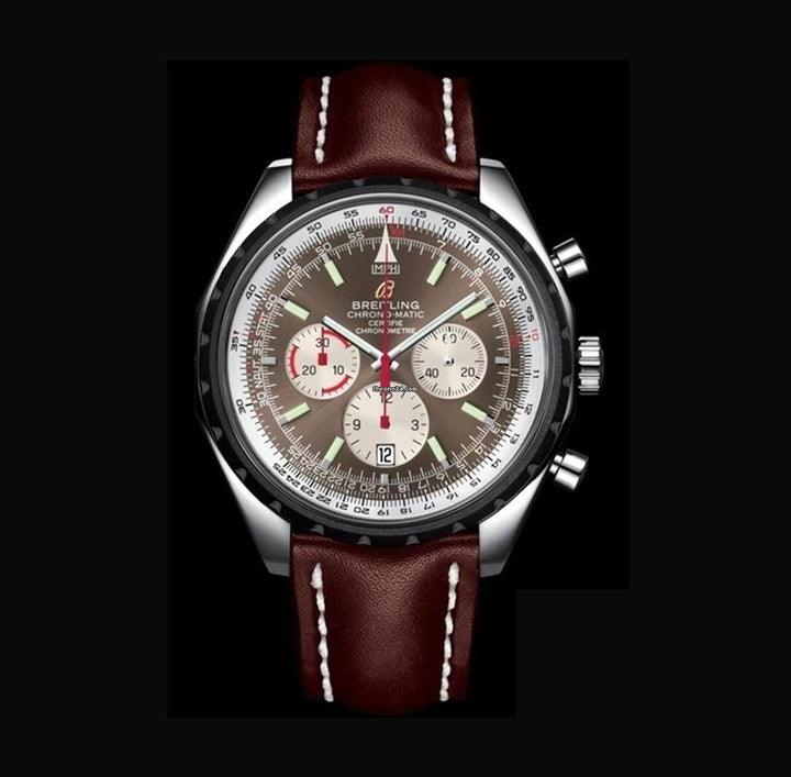 Breitling Chrono-Matic Brown Dial on Leather Band Ref. A14360 Papers 2010