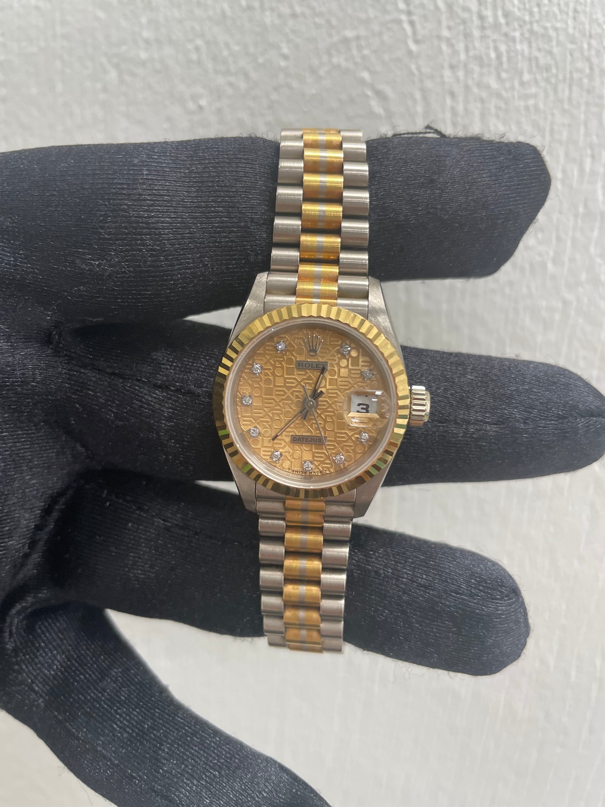 Rolex Datejust Gold Diamond Dial on President Ref. 69179 Papers 1994