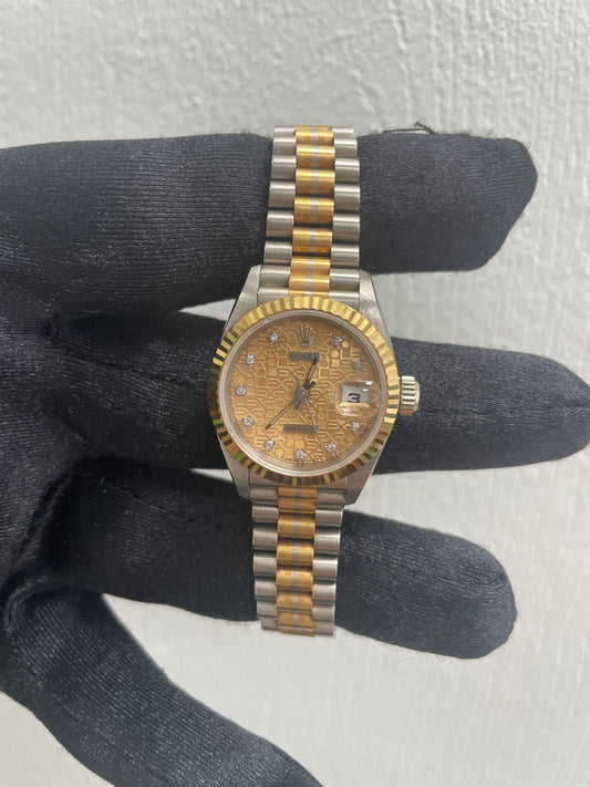 Rolex Datejust Gold Diamond Dial on President Ref. 69179 Papers 1994