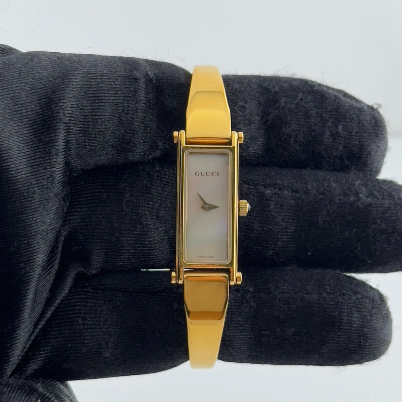 Gucci Gucci White Mop Dial on Bangle Style Ref 1500L