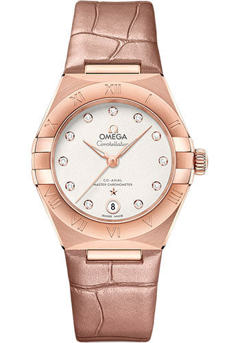 Omega Constellation Co-Axial White Diamond Dial on Leather Strap Ref. 131.53.29.20.52.002 Card Open Date