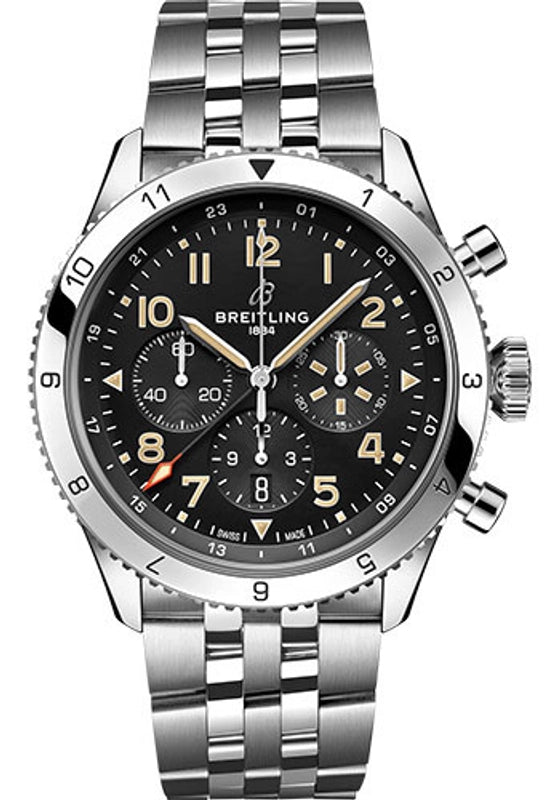Breitling Super AVI B04 Chronograph GMT Black Dial on Bracelet Ref AB04453A1B1A1 with Card 2026