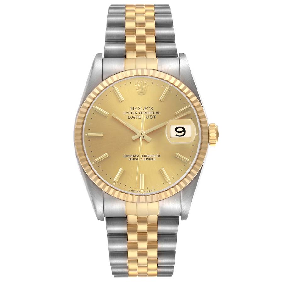 Rolex Datejust Champagne Stick Dial on D Link Jubilee Ref. 16233 1989