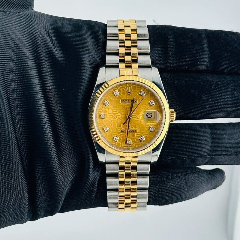 Rolex Datejust Gold Anniversary Diamond Dial Dial on Jubilee Ref 116233