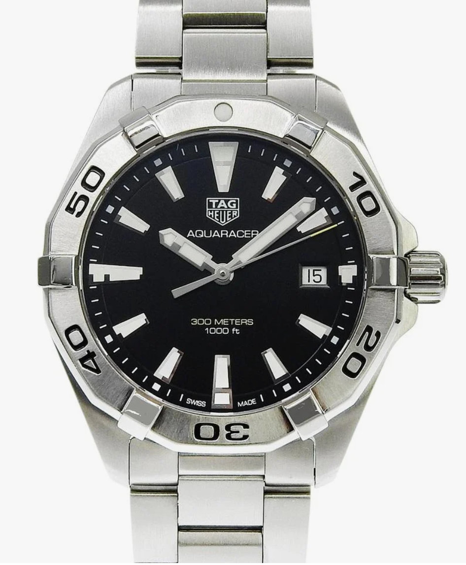 Tag Heuer Aquaracer 300m Black Dial on Silver Ref. WBD1110.BA0928