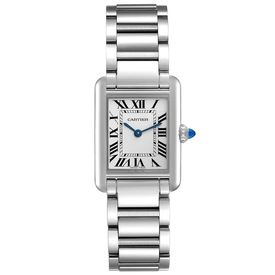 Cartier Tank Must Small Silver Roman Dial on Stainless Steel Bracelet Ref. 4322/WSTA0107 Card Open Date