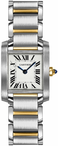 Cartier Tank Francaise Silver Roman Dial on 2 Tone Bracelet Ref. W51007Q4 — view 6