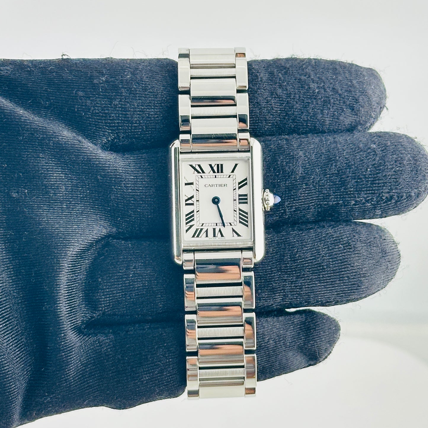 Cartier Tank Must Small Silver Roman Dial on Stainless Steel Bracelet Ref. 4322/WSTA0107 Card Open Date — view 2