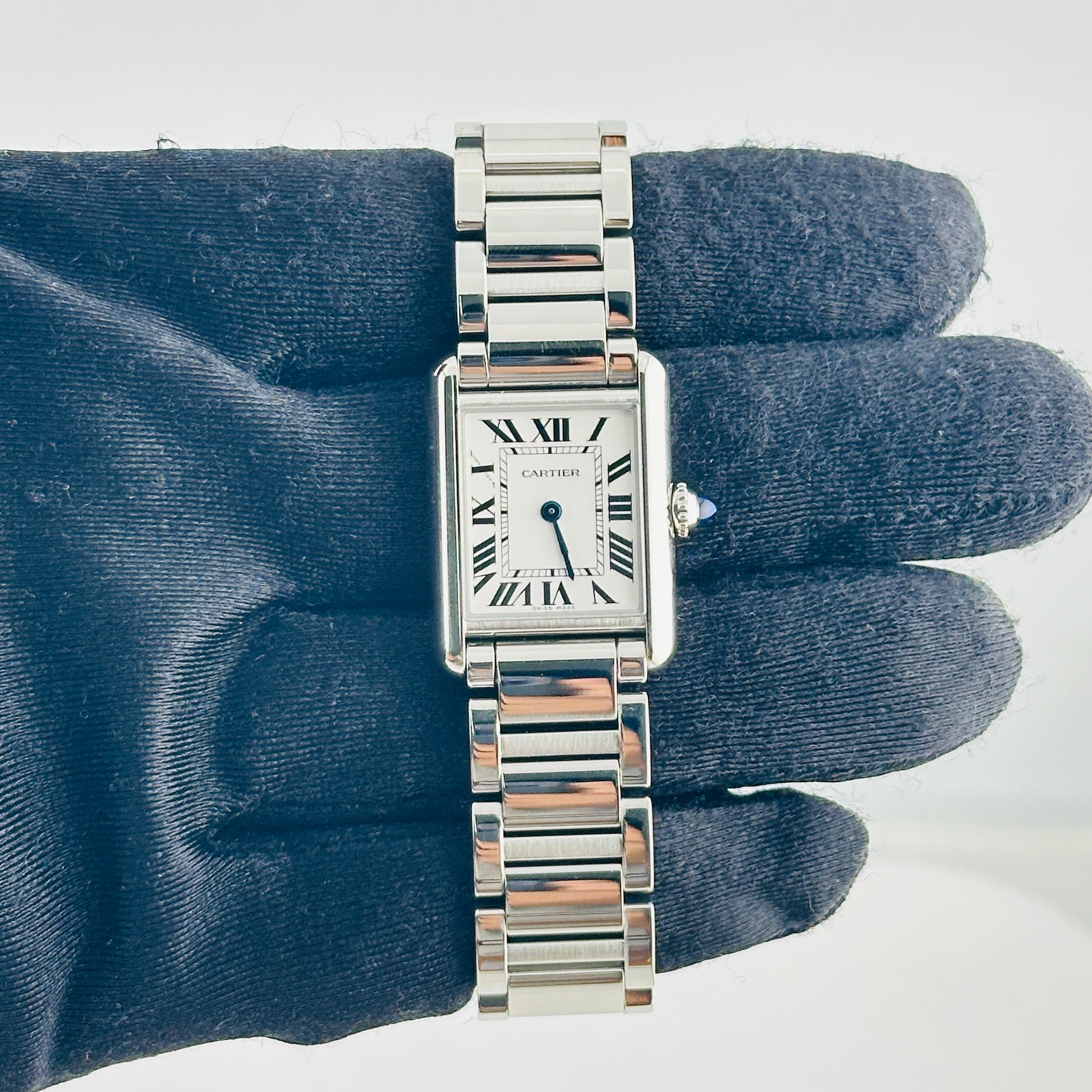Cartier Tank Must Small Silver Roman Dial on Stainless Steel Bracelet Ref. 4322/WSTA0107 Card Open Date — view 2