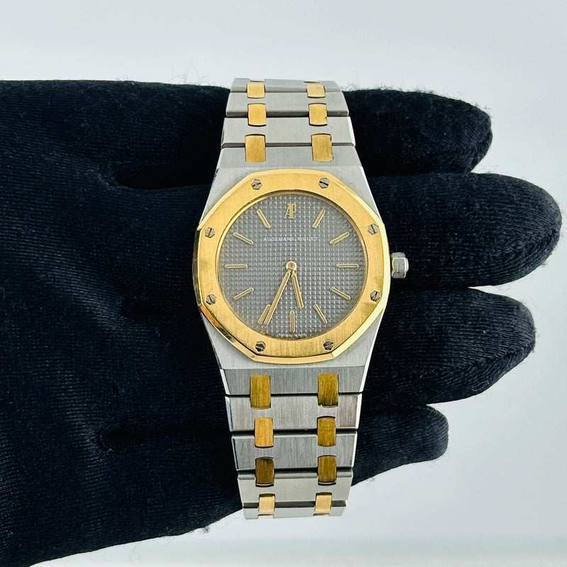 Audemars Piguet Royal Oak Gray Dial on 2 Tone Bracelet Ref 56143SA