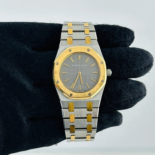 Audemars Piguet Royal Oak Gray Dial on 2 Tone Bracelet Ref 56143SA