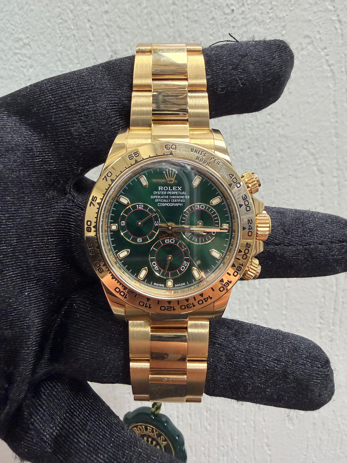 Rolex Daytona Green Stick Dial on Oyster Ref. 116508 Card 2018 — view 2