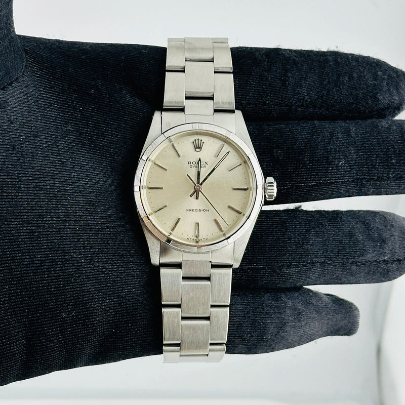 Rolex Oyster Precision Silver Dial on Oyster Ref 6427 with Service Papers 1970