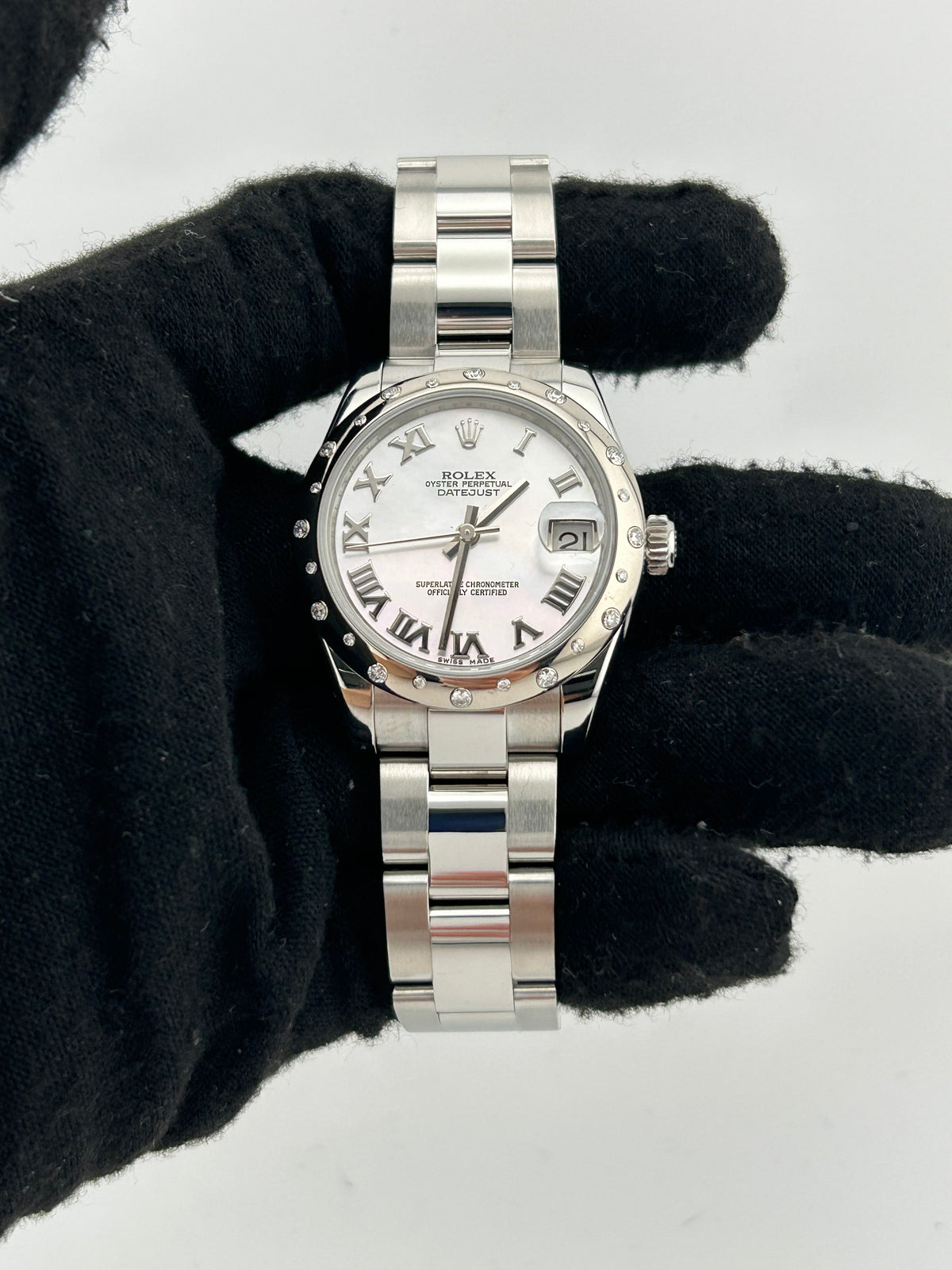 Rolex Datejust 31 White Mop /Roman Numerals Dial on Oyster Steel Bracelet Ref. 178344 Card 2014 — view 2