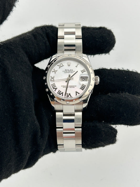 Rolex Datejust 31 White Mop /Roman Numerals Dial on Oyster Steel Bracelet Ref. 178344 Card 2014 — view 2