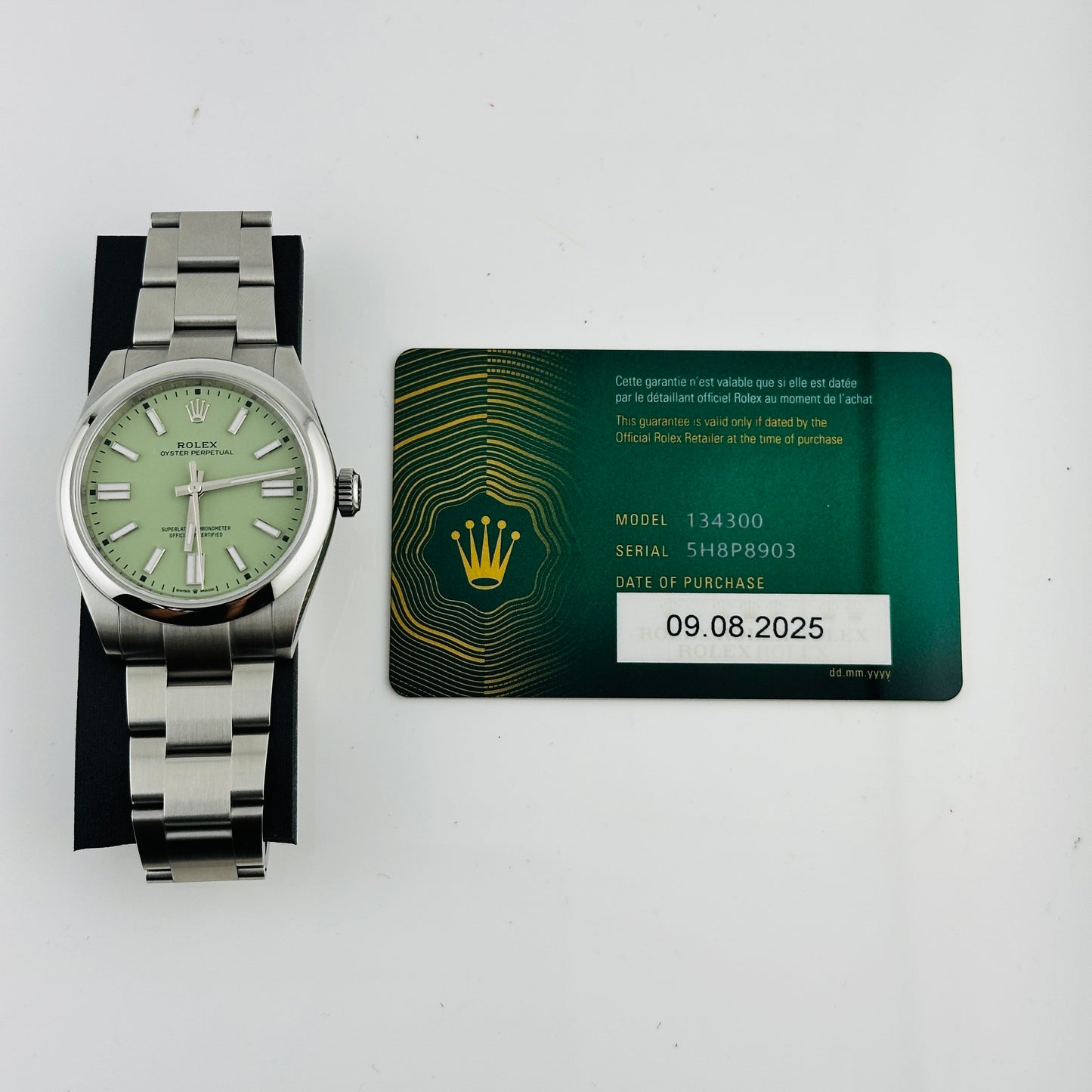 Rolex Oyster Perpetual Pistachio Dial on Oyster Bracelet Ref. 134300 Card 2025 — view 7