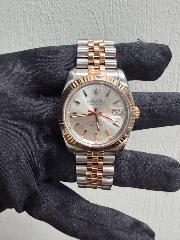 Rolex Datejust Silver Stick Dial on Jubilee Ref 116261