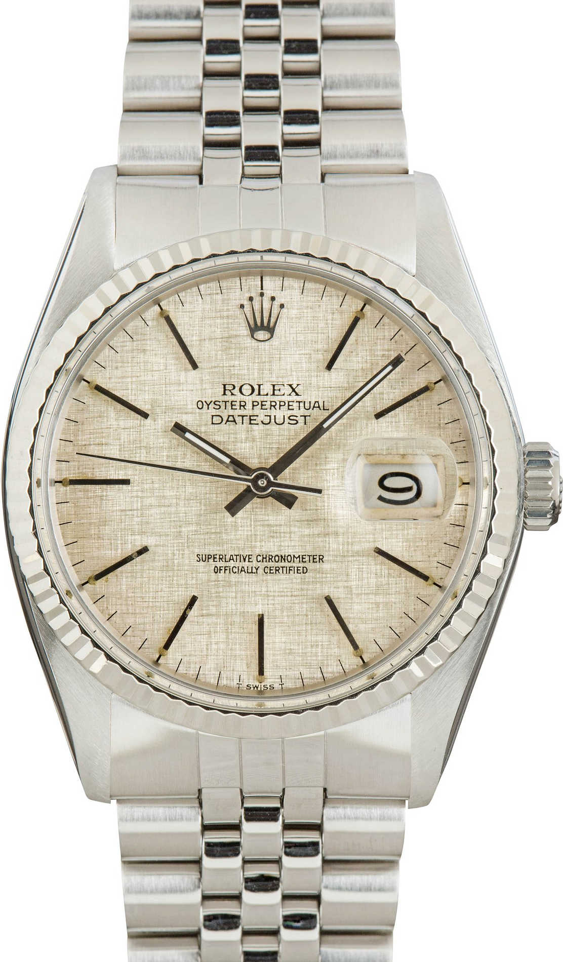 Rolex Datejust Silver Linen Dial on Jubilee Ref. 16014 1979