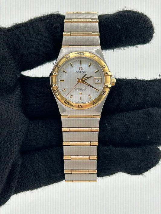 Omega Constellation White Mop Dial on 2 Tone Yellow Gold/Stainless Steel Bracelet Ref. 766.1201 — view 2