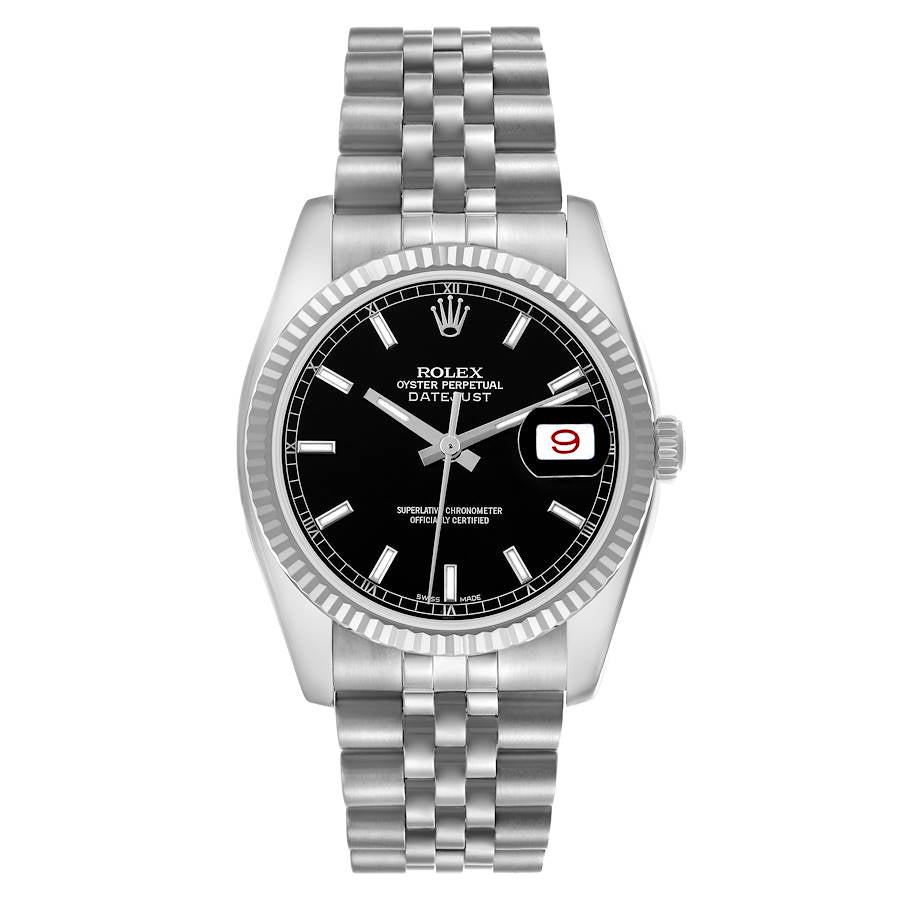 Rolex Datejust Black Dial on D Link Jubilee Bracelet Ref. 16234 2002