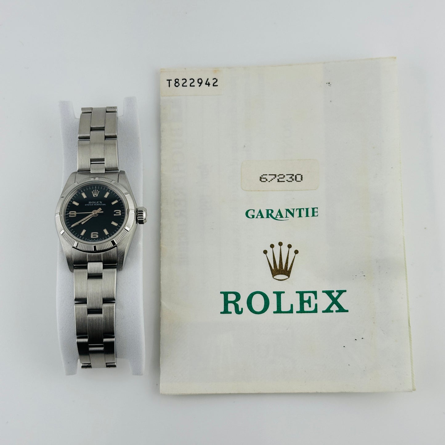 Rolex Oyster Perpetual Black Dial on Oyster Ref. 67230 Papers 1997 — view 5