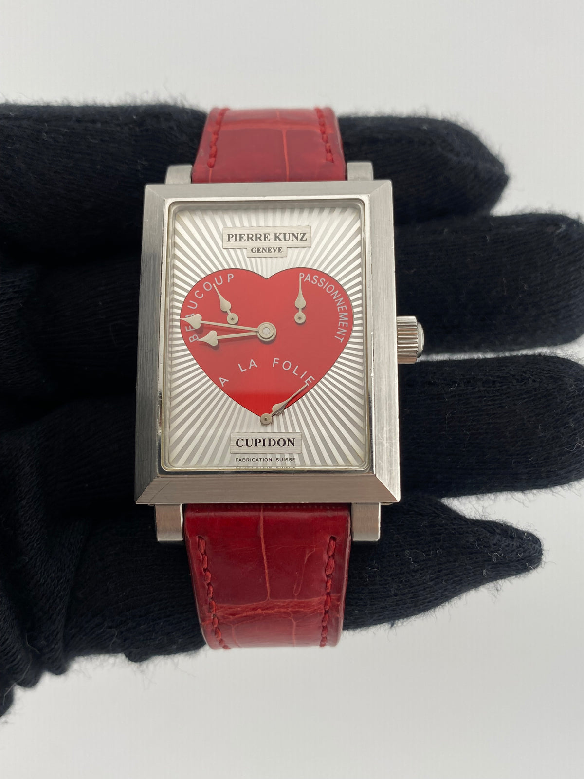 Pierre Kunz Cupidon Red Heart Dial on Leather Ref. PKM102STR Complete 2007