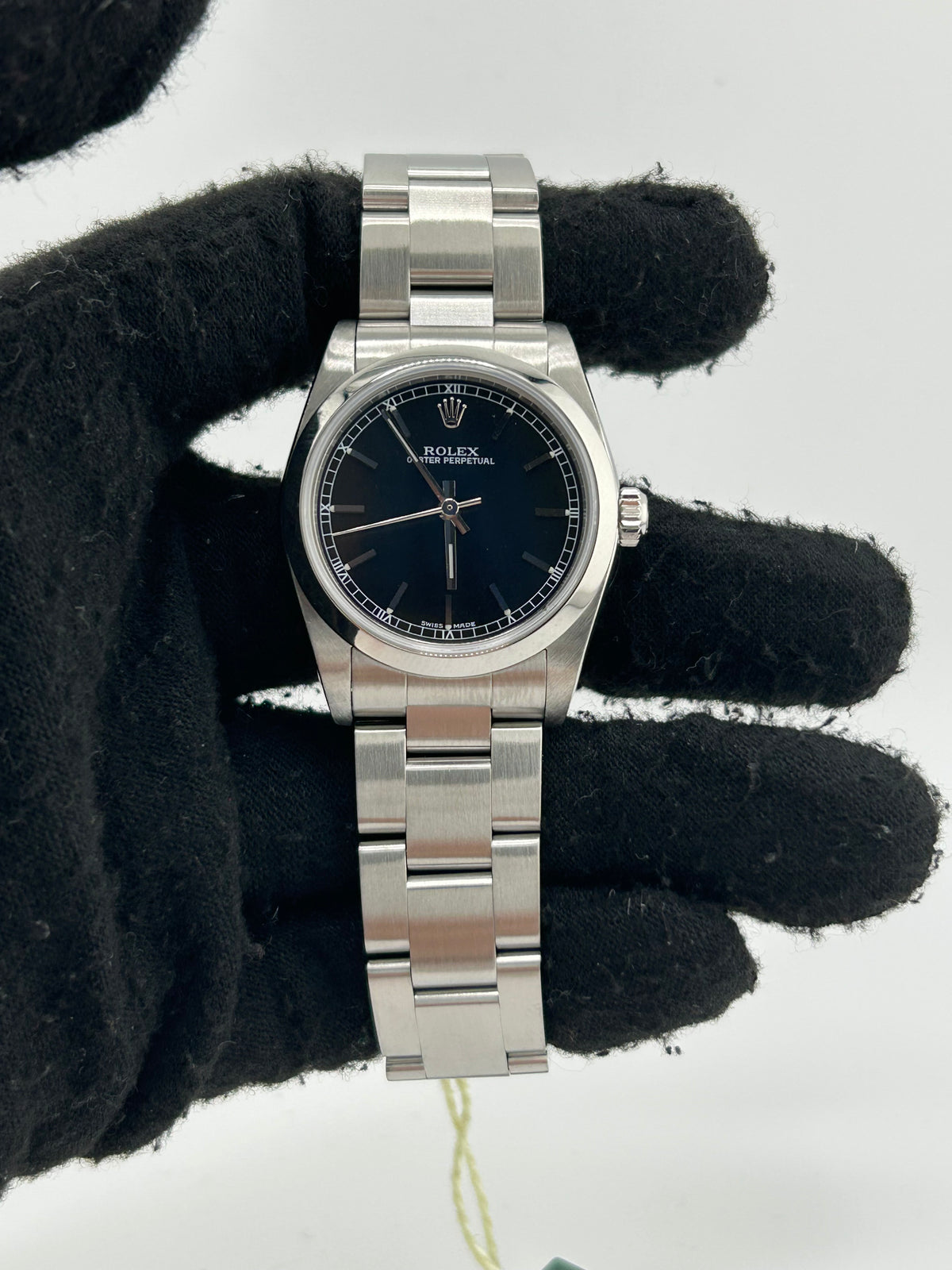Rolex Oyster Perpetual 31 Black Stick Dial on Stainless Steel Bracelet Ref. 77080 Papers 2006 — view 2