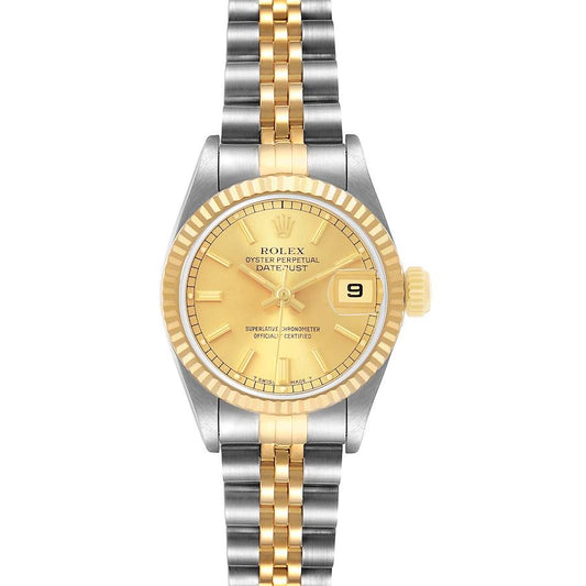 Rolex Datejust Lady Champagne Stick Dial on D Link Jubilee Ref. 69173 Papers 1989