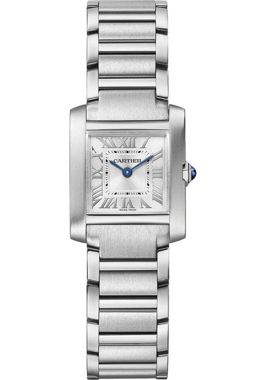 Cartier Tank Francaise Small Silver Dial on Stainless Steel Bracelet Ref. WSTA0065 Complete 2024