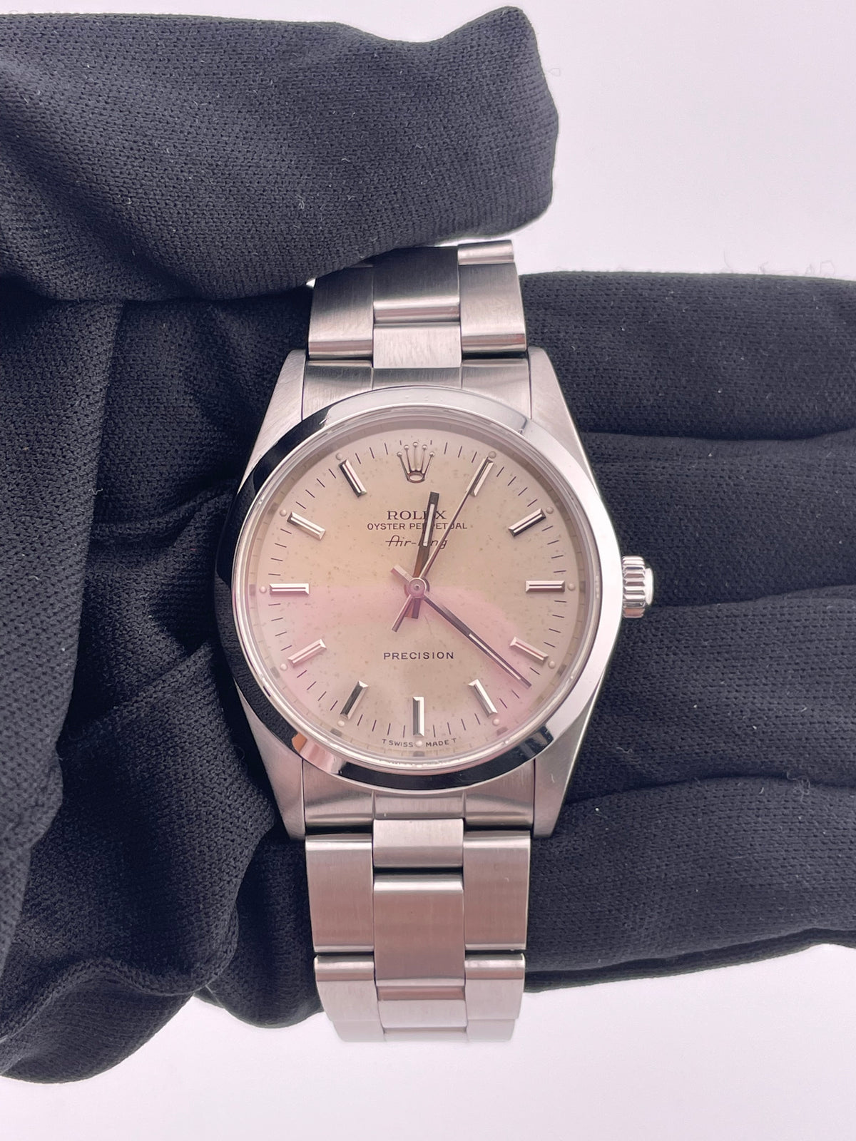 Rolex Air-King Silver Stick Dial on Oyster Bracelet Ref. 14000 1990 — view 2