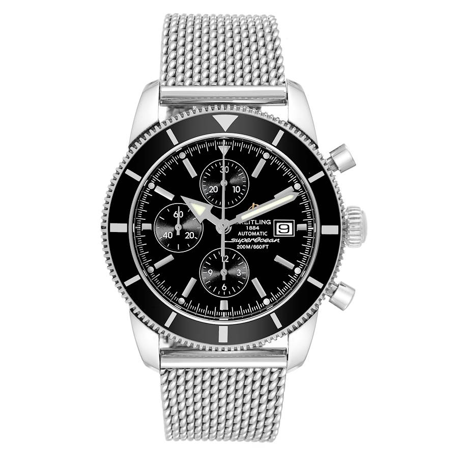 Breitling SuperOcean Heritage Chrono Black Dial on Mesh Style Ref. A1332024/B908 Complete 2016