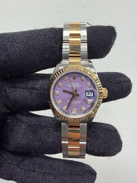 Rolex Datejust Lady Lavender Diamond Dial on Oyster Ref 279173 with New Style Card Green 2021